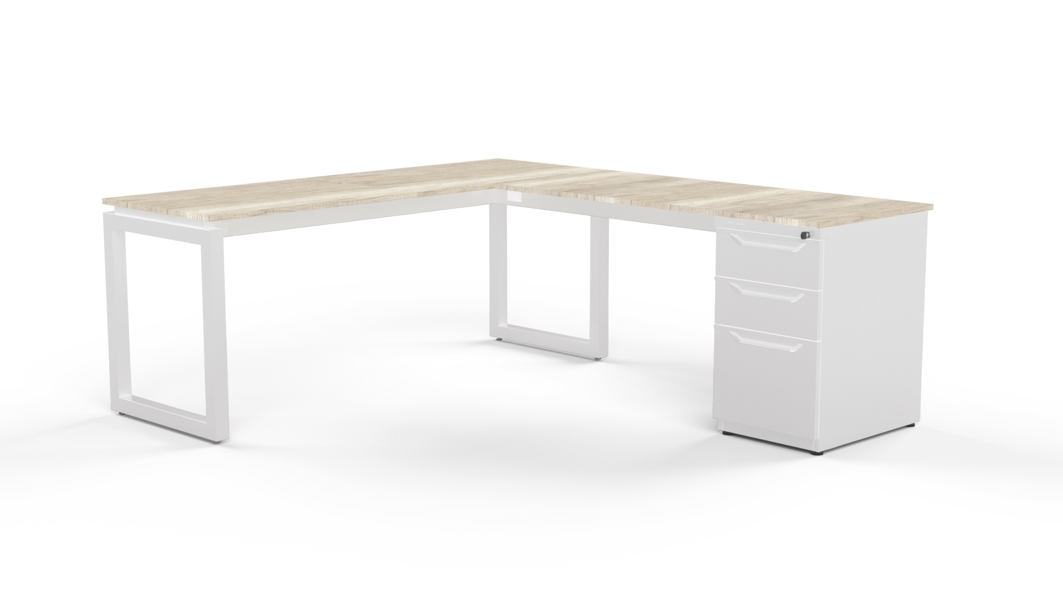 Escritorio Ejecutivo Quadra L Con Pedestal 180-200-60