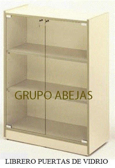 Librero Con Puertas de Vidrio